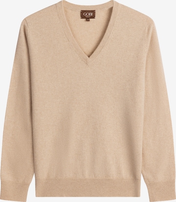 GOBI Cashmere - Jersey 'Women's Timeless Cashmere V-Neck Sweater' en beige: frente