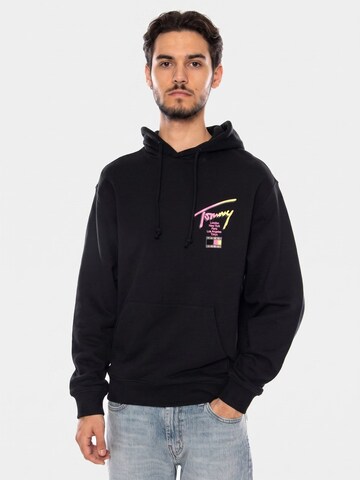 Felpa 'TJM RLX SIGNATURE HOODIE EXT BLACK' di TOMMY HILFIGER in nero: frontale
