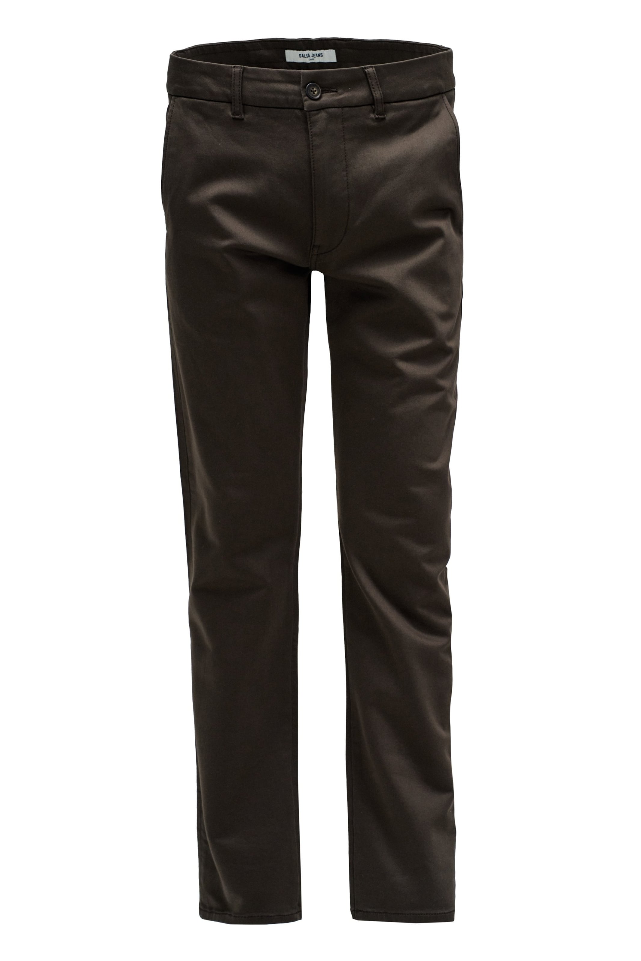 Salsa Jeans Slimfit Chino in Bruin: voorkant
