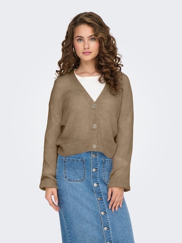 Cardigan 'ONLKRISTY' ONLY en marron : devant