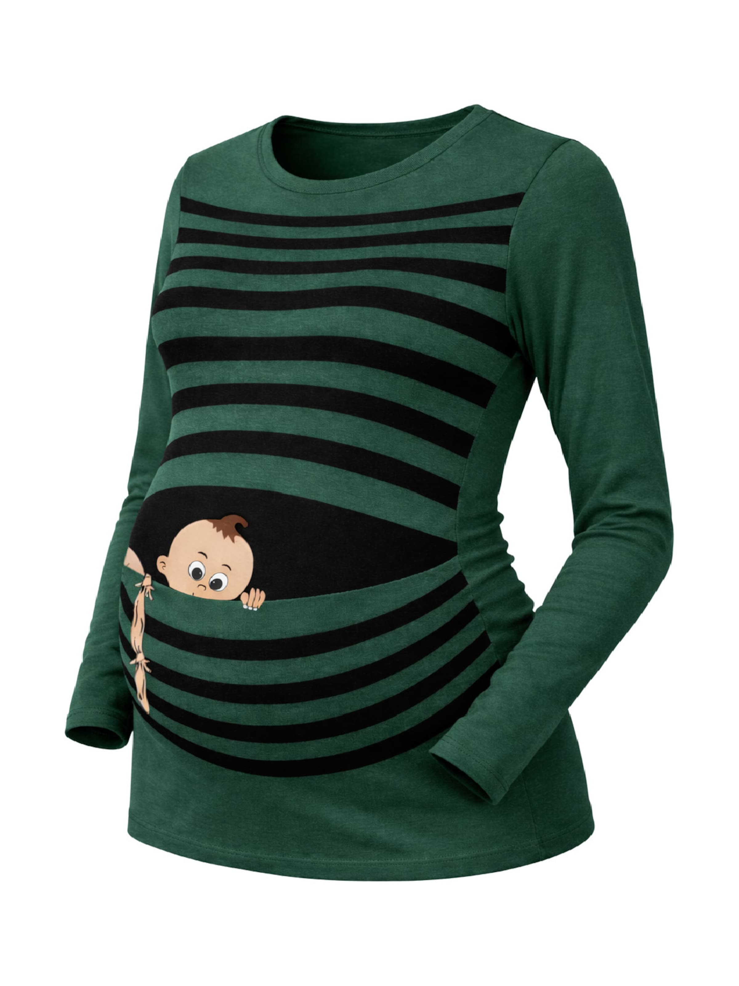 M.M.C. Shirt 'Baby Flucht Umstandslangarmshirt' in Dark green, Item view