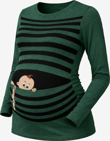M.M.C. Shirt 'Baby Flucht Umstandslangarmshirt' in Green: front