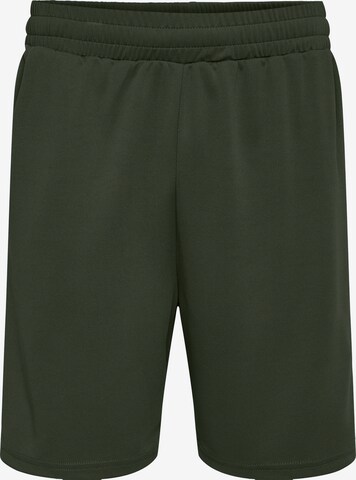 Hummel Regular Workout Pants 'FLEX' in Green: front