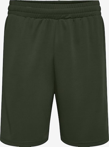 Hummel Regular Workout Pants 'FLEX' in Green: front