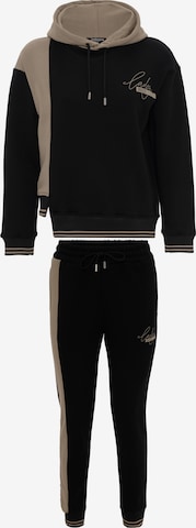 Tom Barron Tracksuit in Black: front