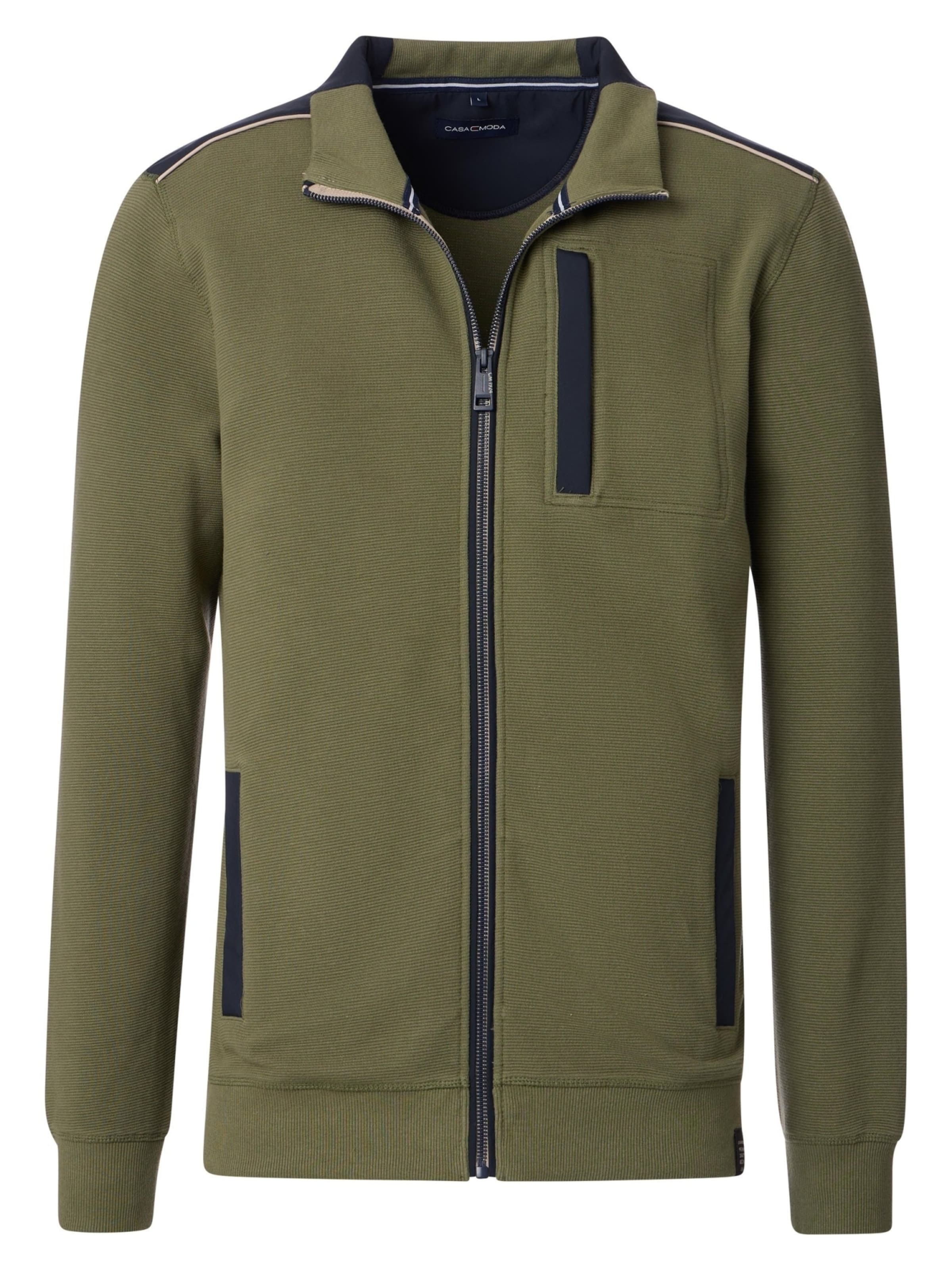 CASAMODA Sweatvest in Groen: voorkant