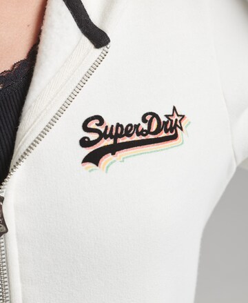 Superdry Zip-Up Hoodie 'Rainbow' in White