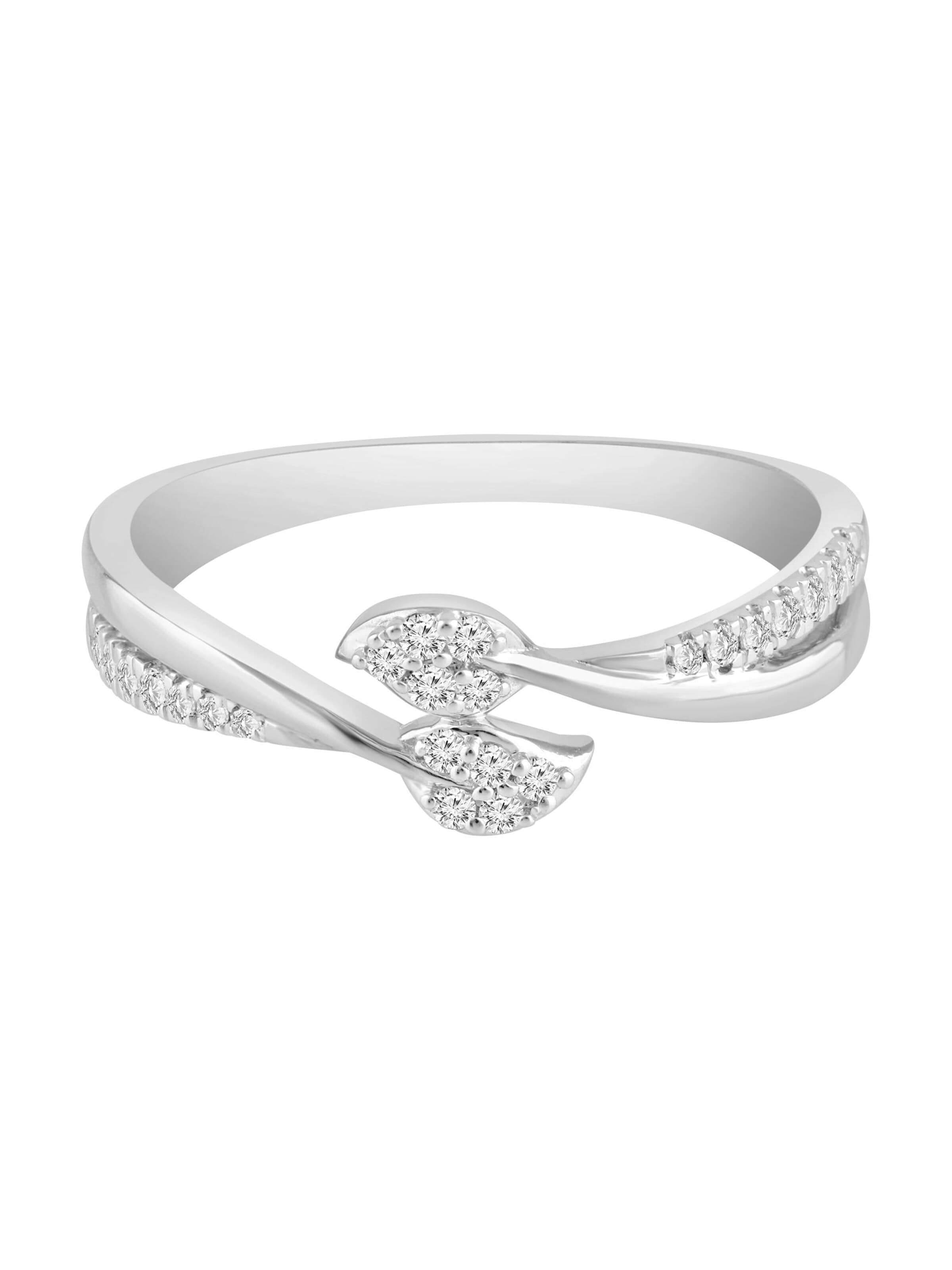 Diamant Exquis Ring 'Ring aus 375 Weißgold mit Diamant' in Silver: front