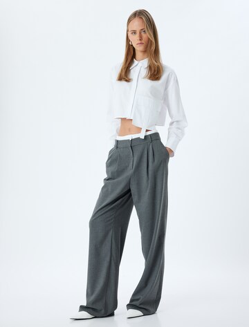Koton Wide leg Bandplooibroek in Grijs