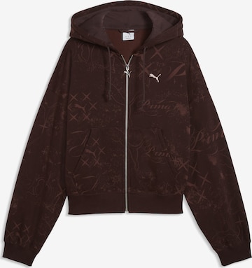 PUMA Sweatjacke in Braun: Vorderseite