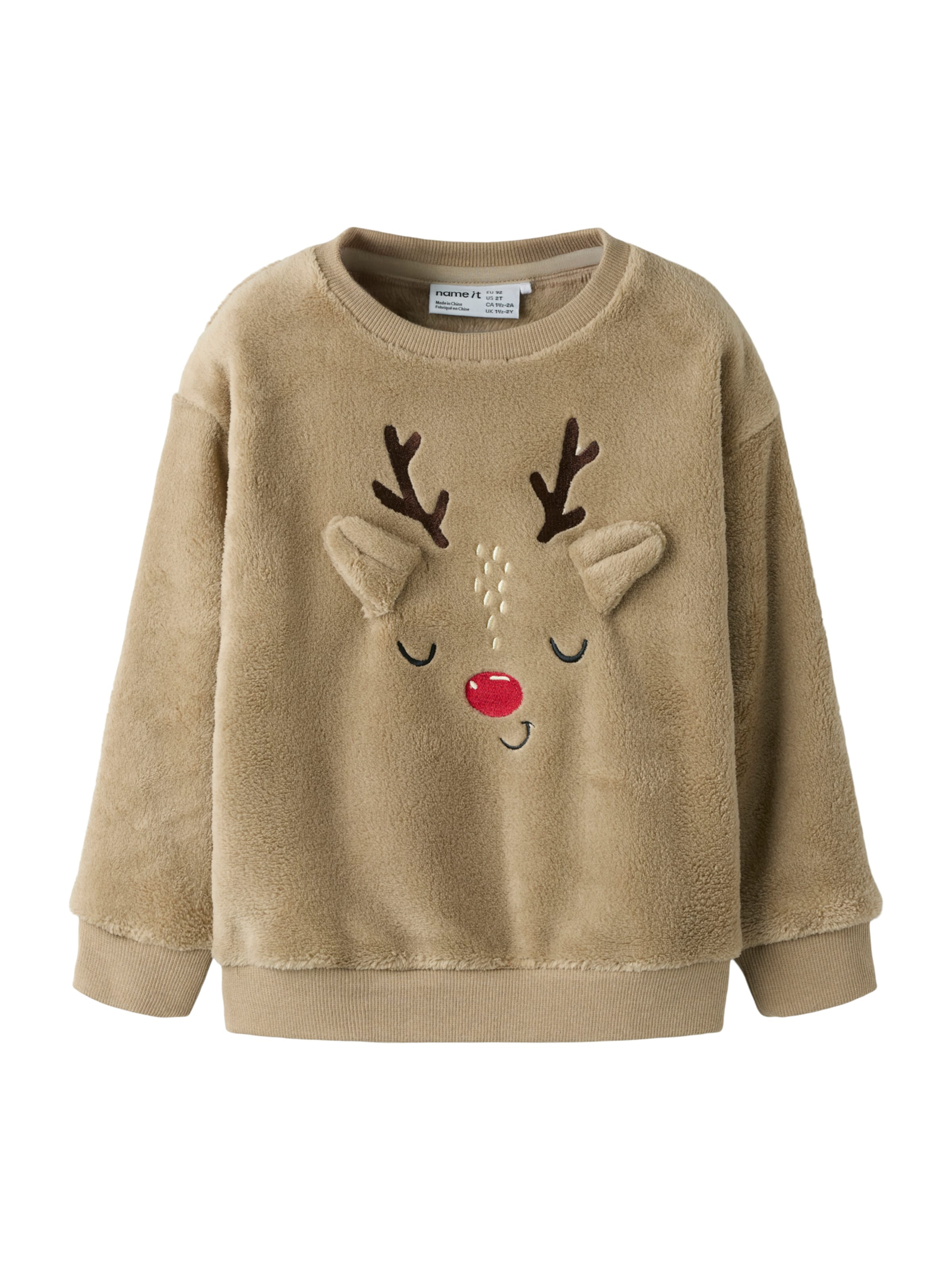 NAME IT Pullover 'NMNREINDEERS' in Beige: Vorderseite