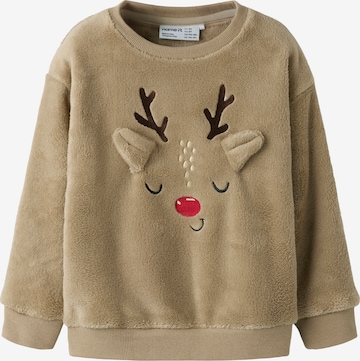 NAME IT Sweter 'NMNReindeers' w kolorze beżowy: przód