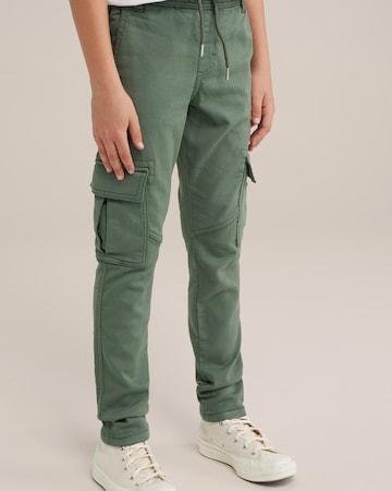 Slimfit Pantaloni di WE Fashion in verde: frontale