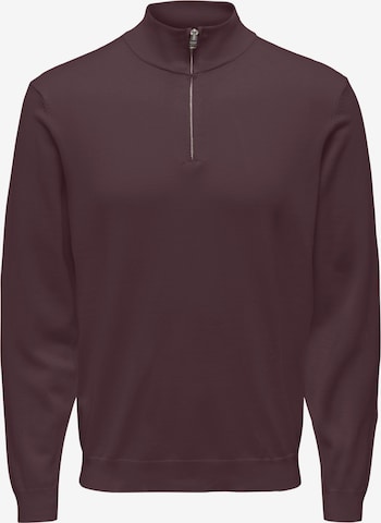 Pull-over 'Wyler' Only & Sons en marron : devant