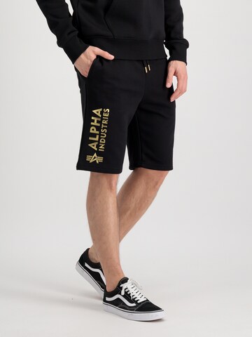 ALPHA INDUSTRIES Regular Trousers in Black