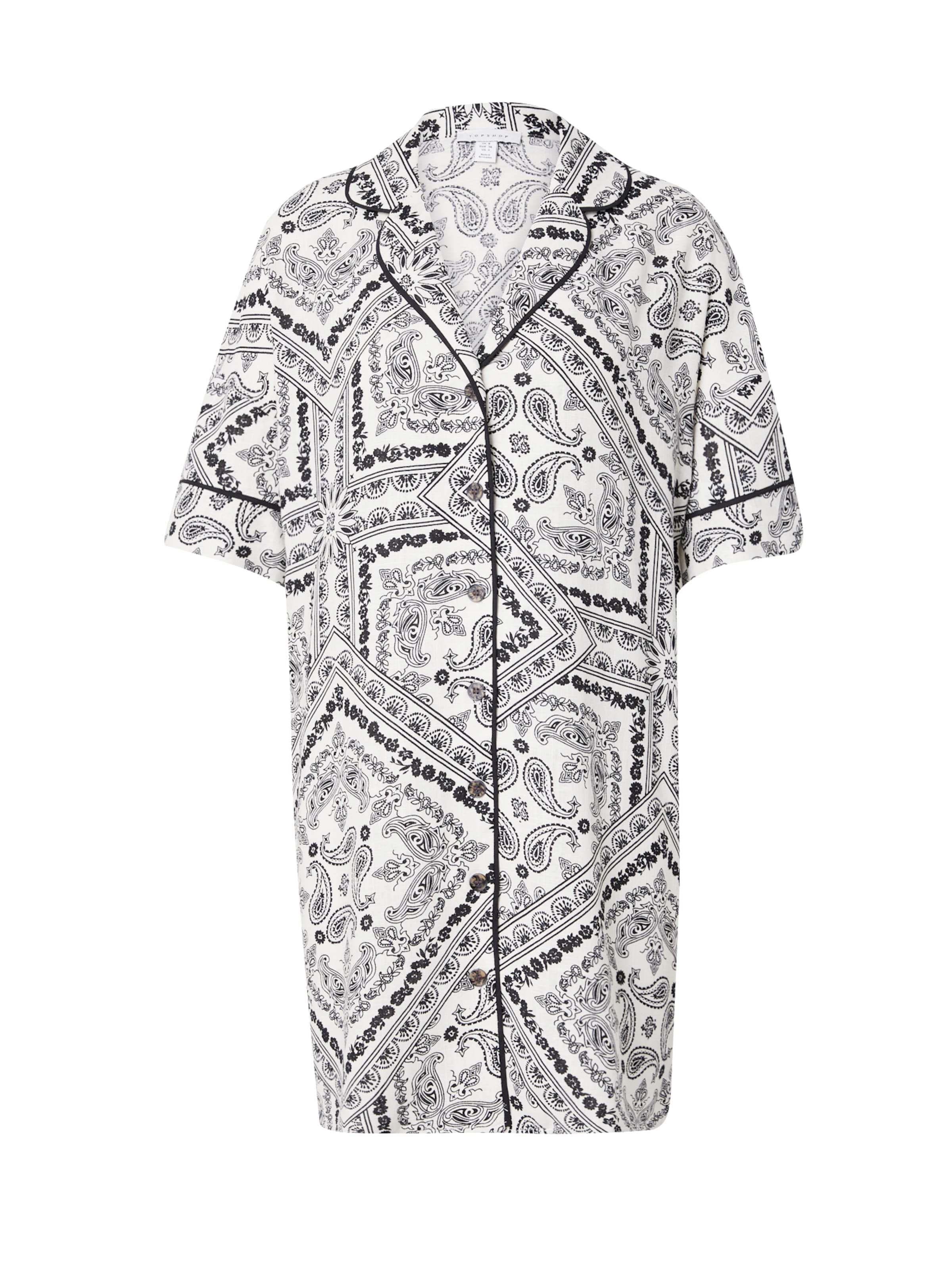 TOPSHOP Μπλουζοφόρεμα σε λευκό: μπροστά