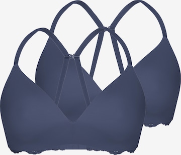 sassa T-shirt Bra 'CLASSIC LACE' in Blue: front