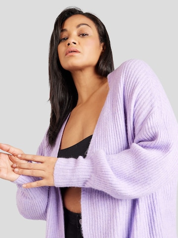 Fransa Curve Knit Cardigan 'ELVIRA' in Purple