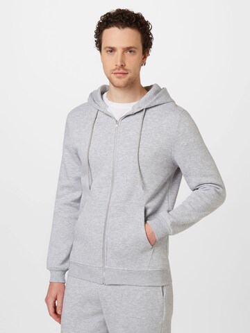ABOUT YOU Sweat jacket 'Bjarne' in Grey: front