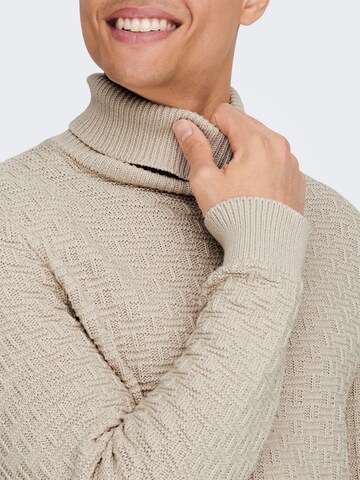 Only & Sons Sweater 'Kay' in Beige