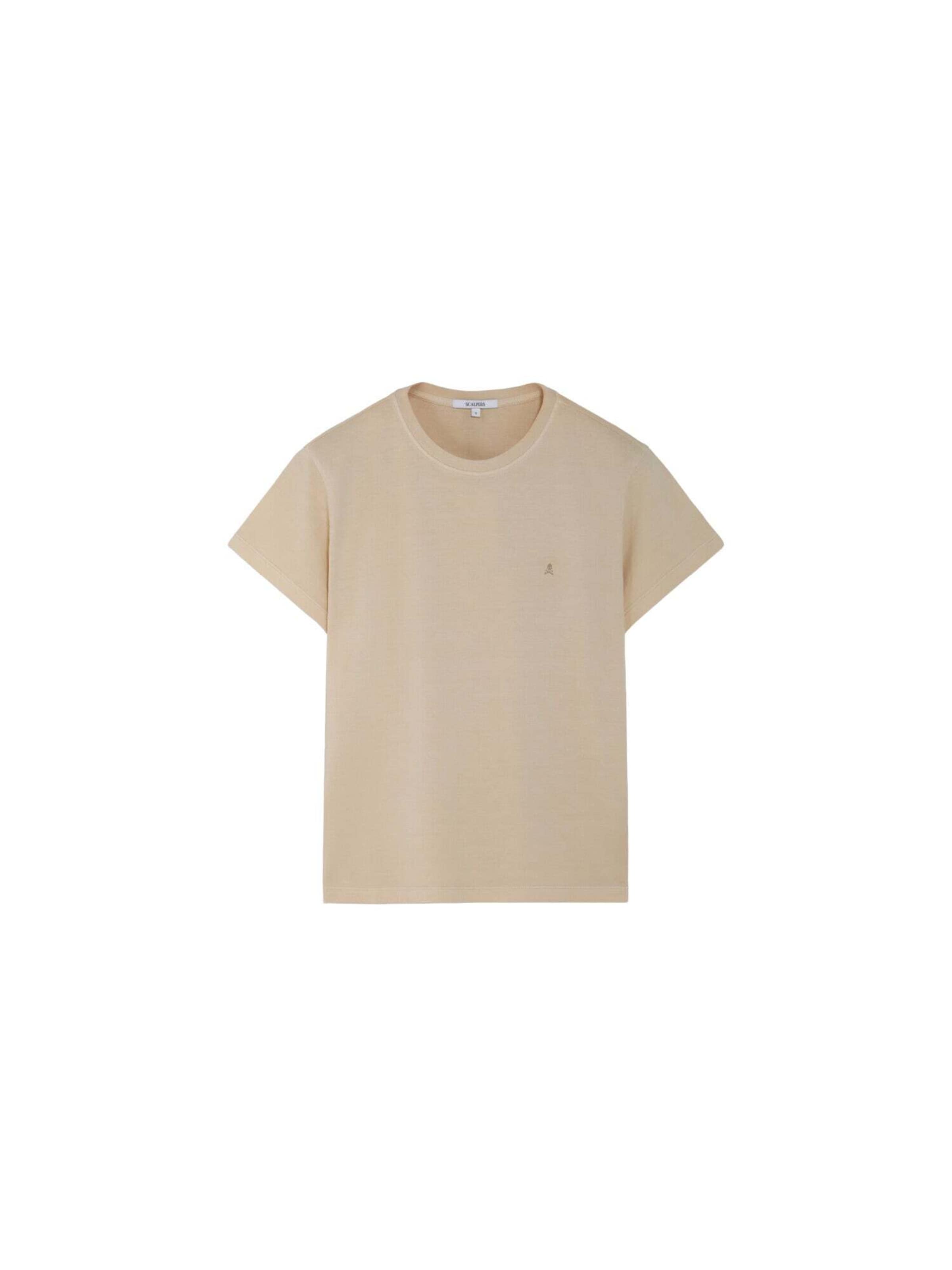 T-shirt 'Skull' Scalpers en beige : devant