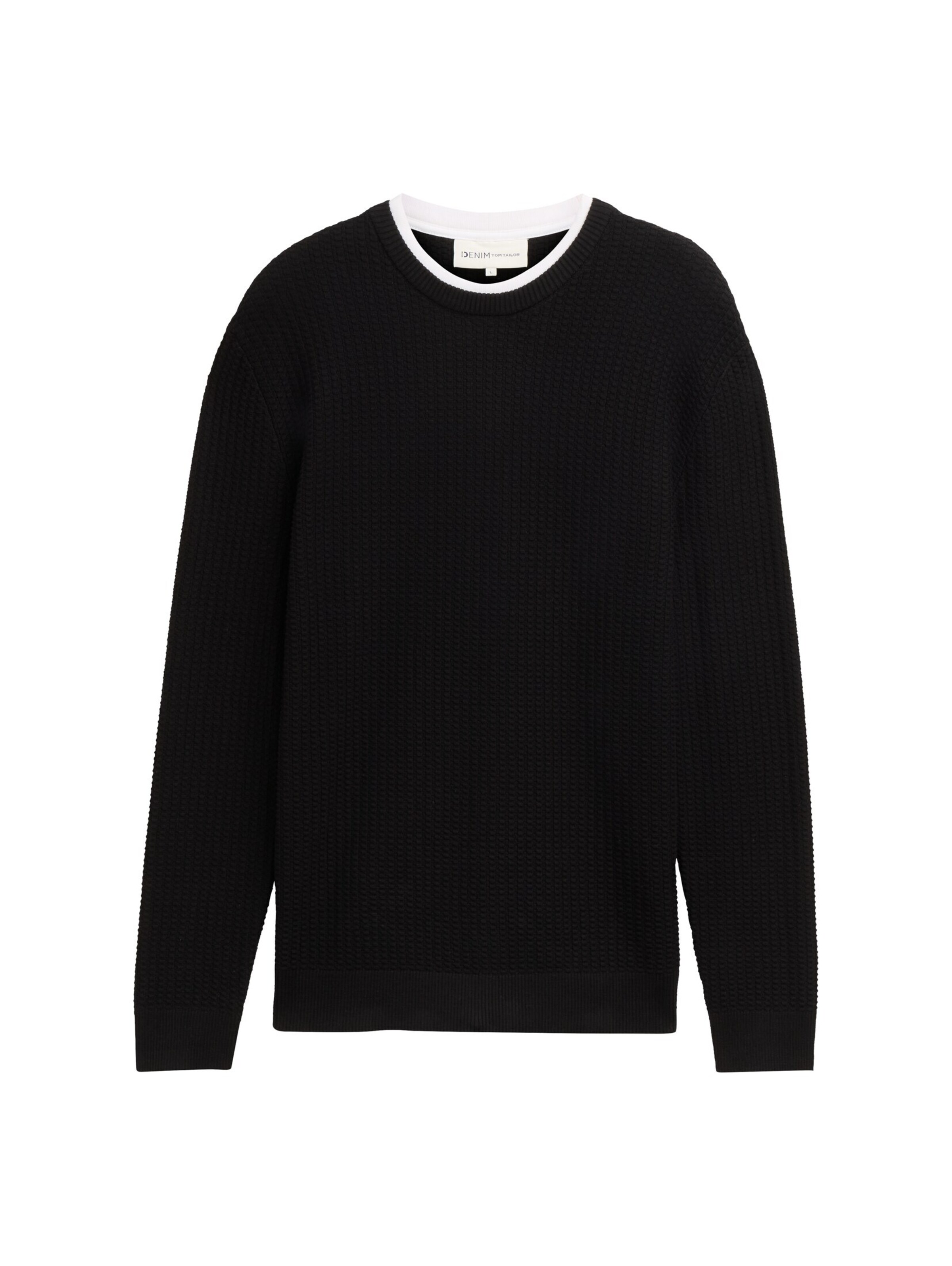 TOM TAILOR DENIM Pullover in Schwarz: Vorderseite