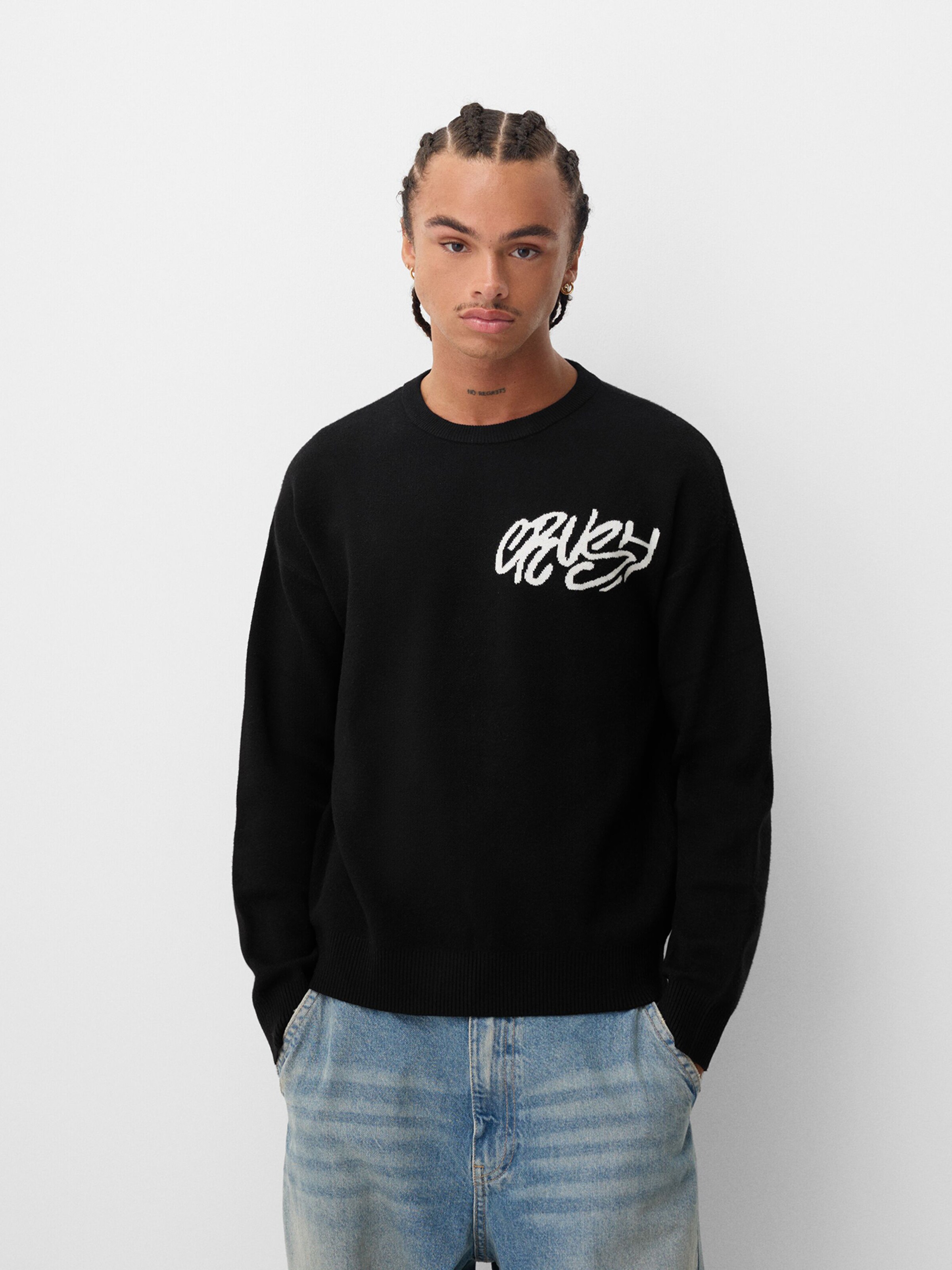 Pull over Bershka en Noir ABOUT YOU