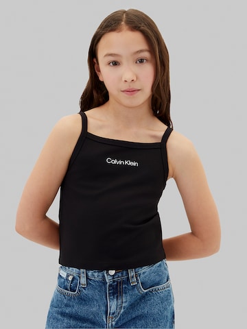 Calvin Klein Jeans Top 'Punto Milano' in Zwart: voorkant