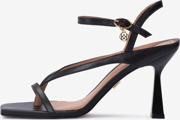 Kazar Strap Sandals in Black: front