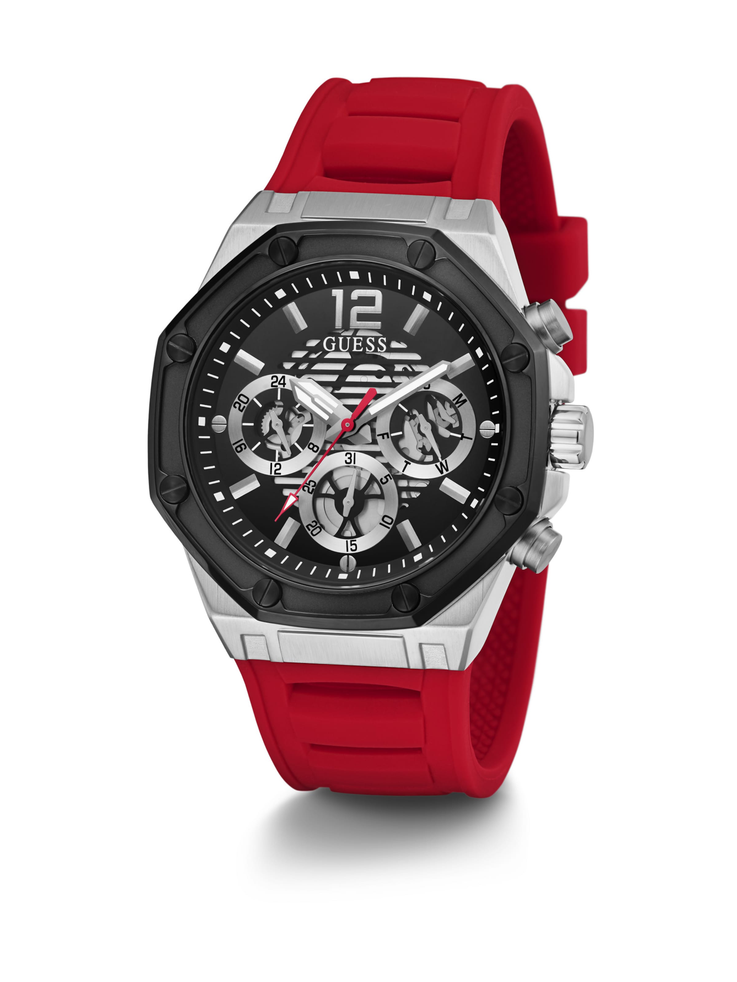 GUESS Uhr 'MOMENTUM' in Rot: Vorderseite