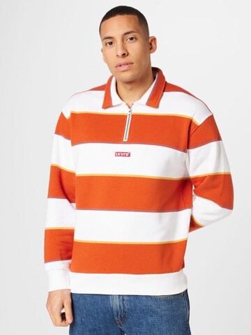 LEVI'S ® Sweatshirt 'Relaxed Babytab 1/4 Zip' in Orange: front