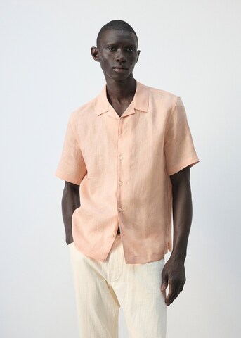 MANGO MAN Regular fit Button Up Shirt 'Ants' in Orange: front