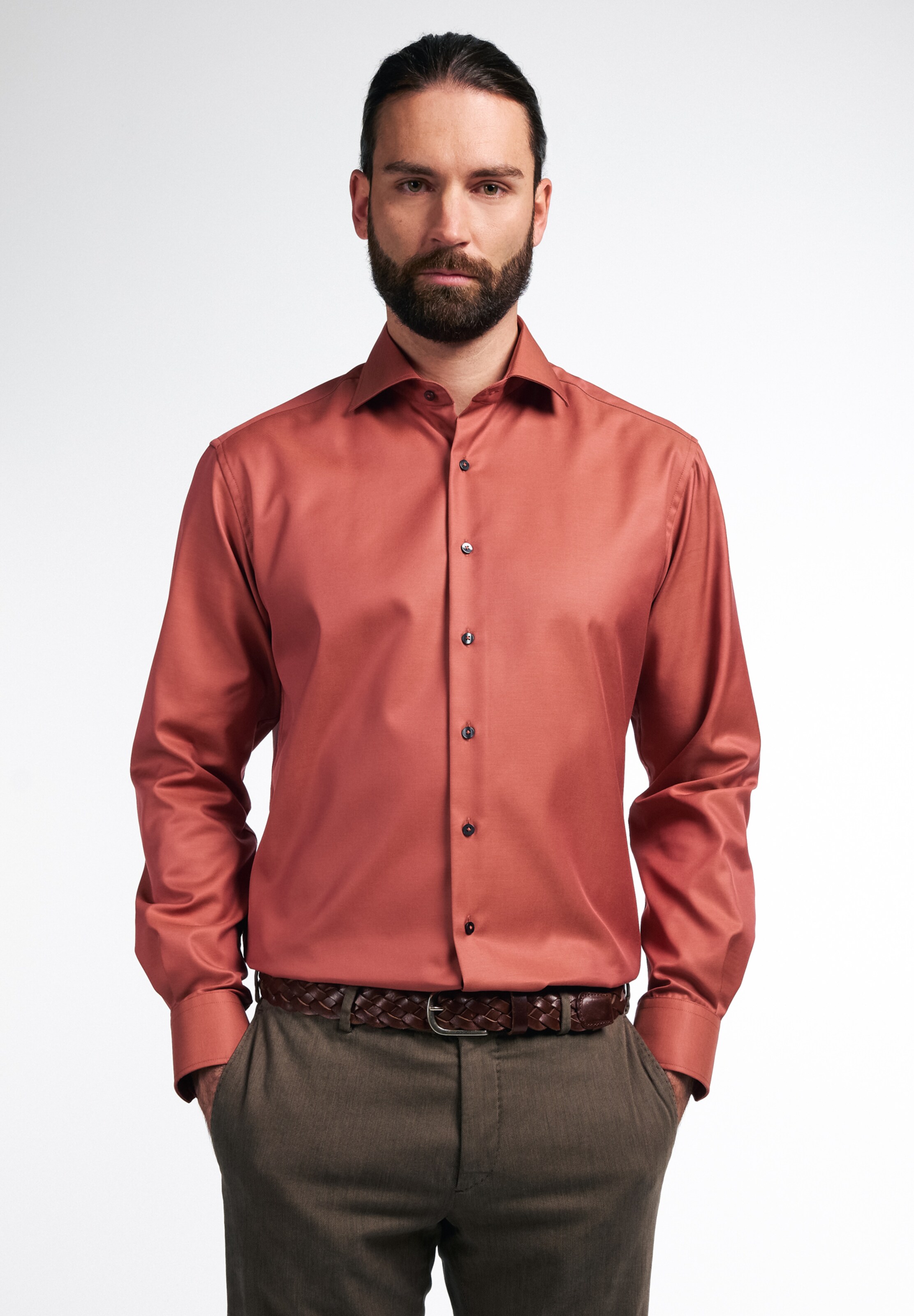 Männer Hemden ETERNA Hemd in Orangerot - RB37177