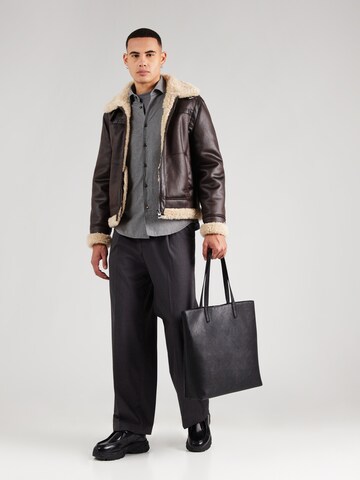 BOSS Slim Fit Hemd in Grau