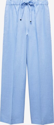 MANGO Loose fit Pleat-Front Pants 'SAMARA' in Blue: front