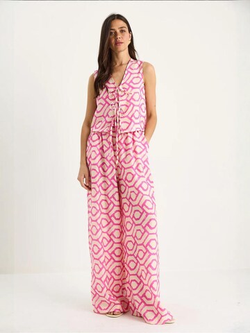 Bianco Lucci - Calças de fato em rosa: frente