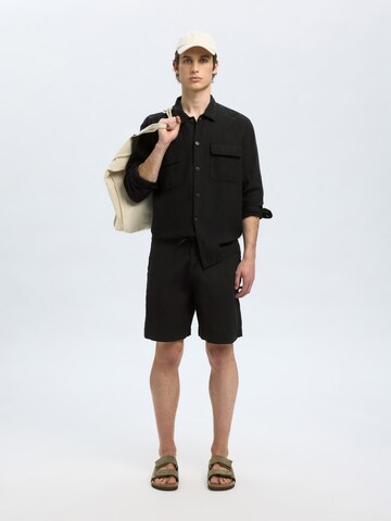SELECTED HOMME Loosefit Nadrág 'SLHMAGNUS' - fekete