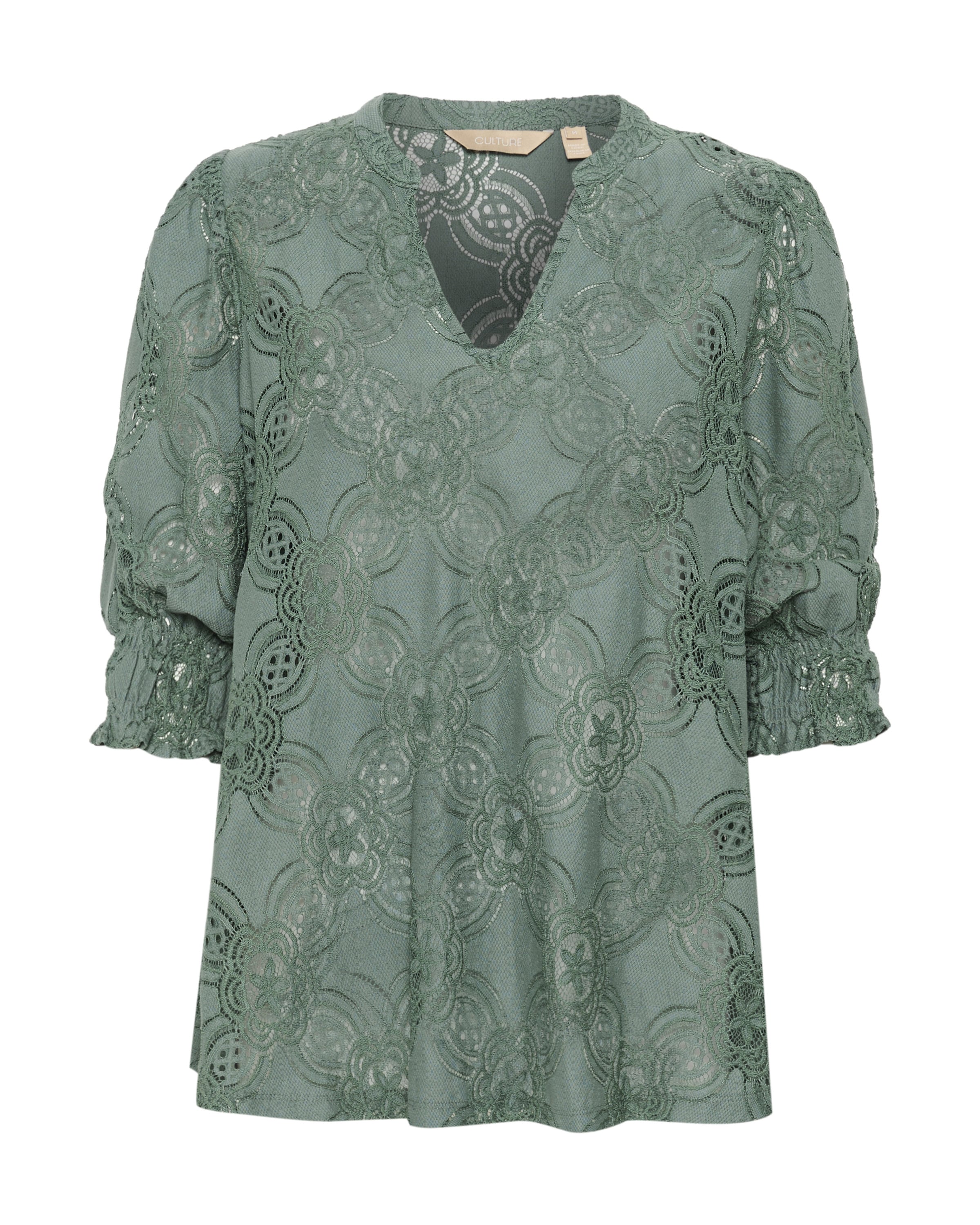 CULTURE Blouse 'Olu' in Groen: voorkant
