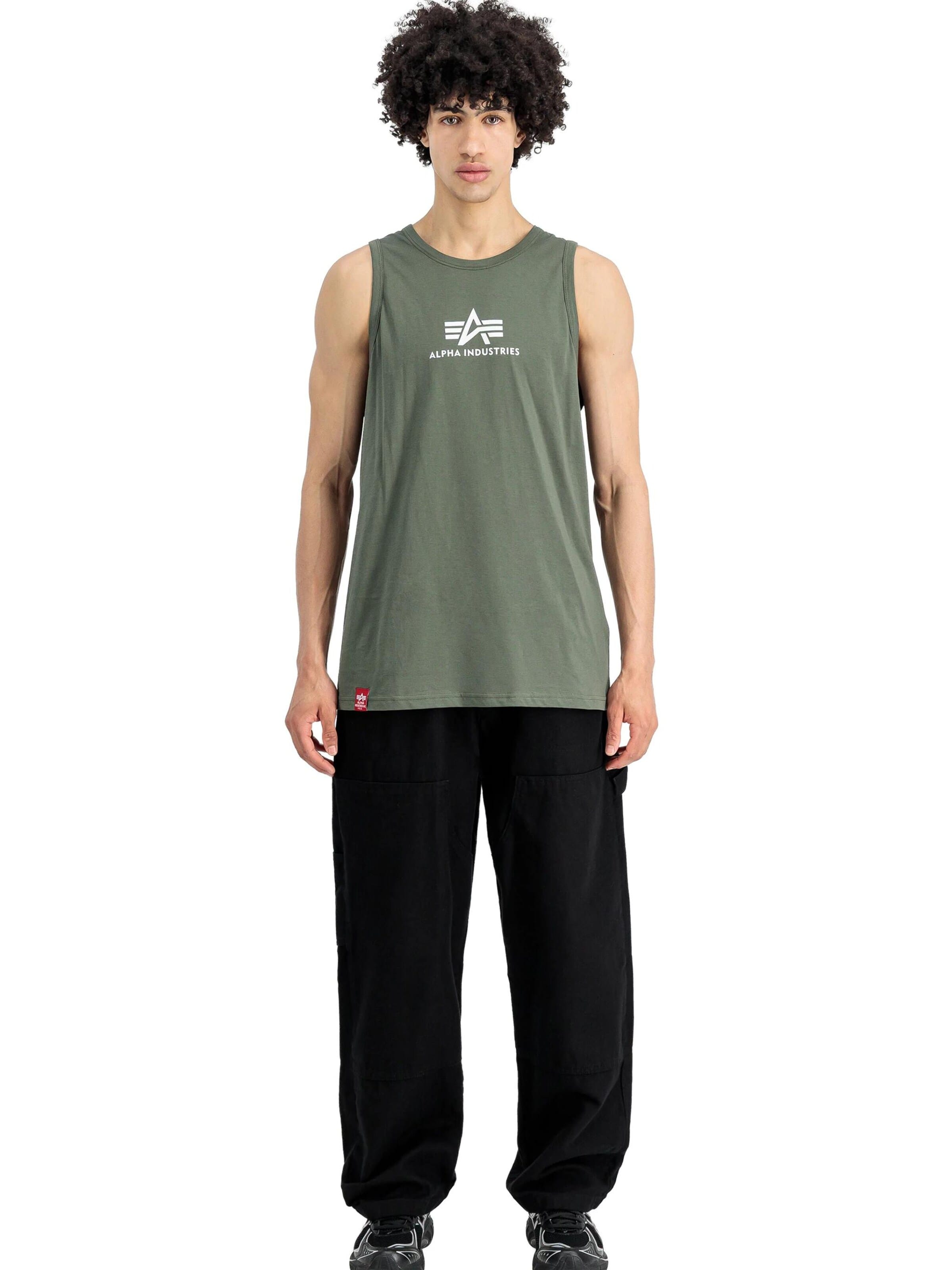 ALPHA INDUSTRIES Regular Fit Top in Grün: Vorderseite