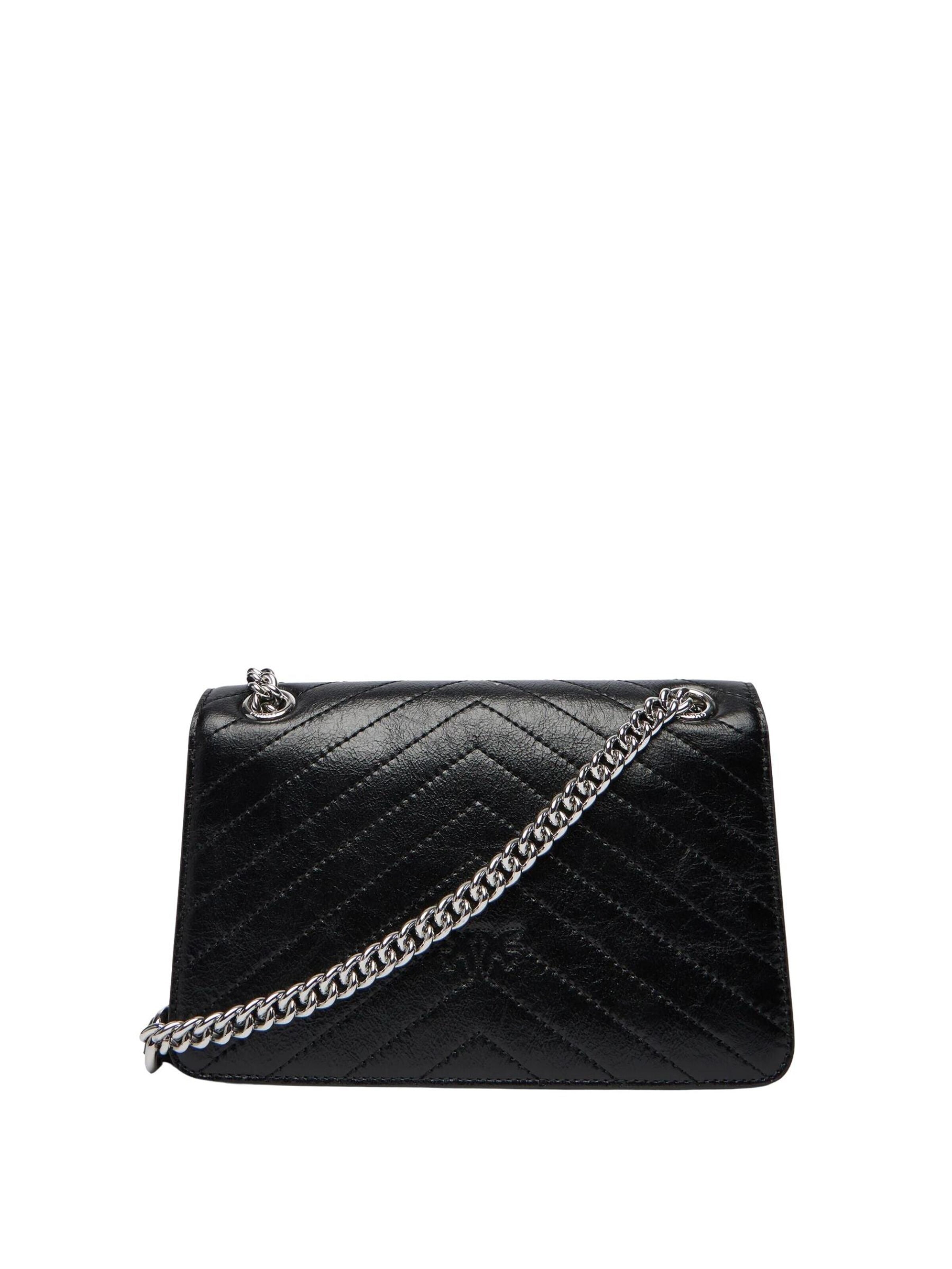 PINKO Torba na ramię 'Pinko Sac Rabat Love One Light Mini Vitello Wr Noir' w kolorze czarny