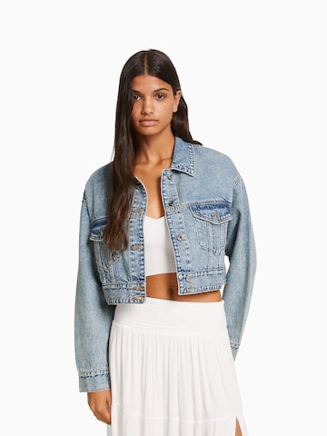 Bershka Between-Season Jacket in Blue: front