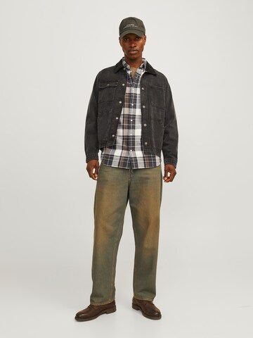 JACK & JONES Comfort fit Button Up Shirt 'JPRBLUBrook' in Black