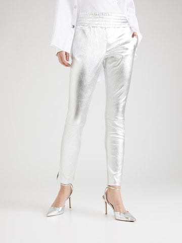 Coupe slim Pantalon 'Colette' Ibana en argent : devant