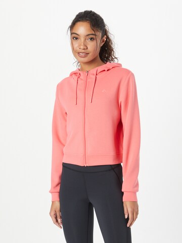 ONLY PLAY Athletic Zip-Up Hoodie in Orange: front