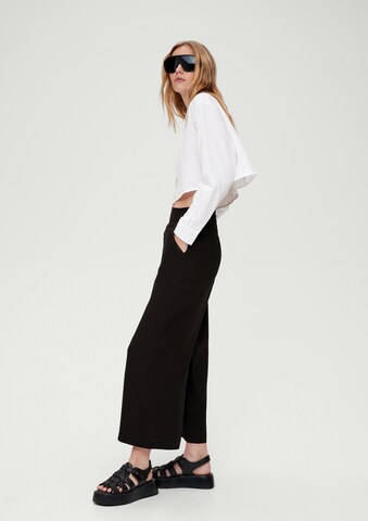 QS Wide leg Broek in Zwart