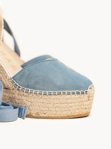 Sandalo 'Alpargata Cuña 12 cm' di Alhamas in blu