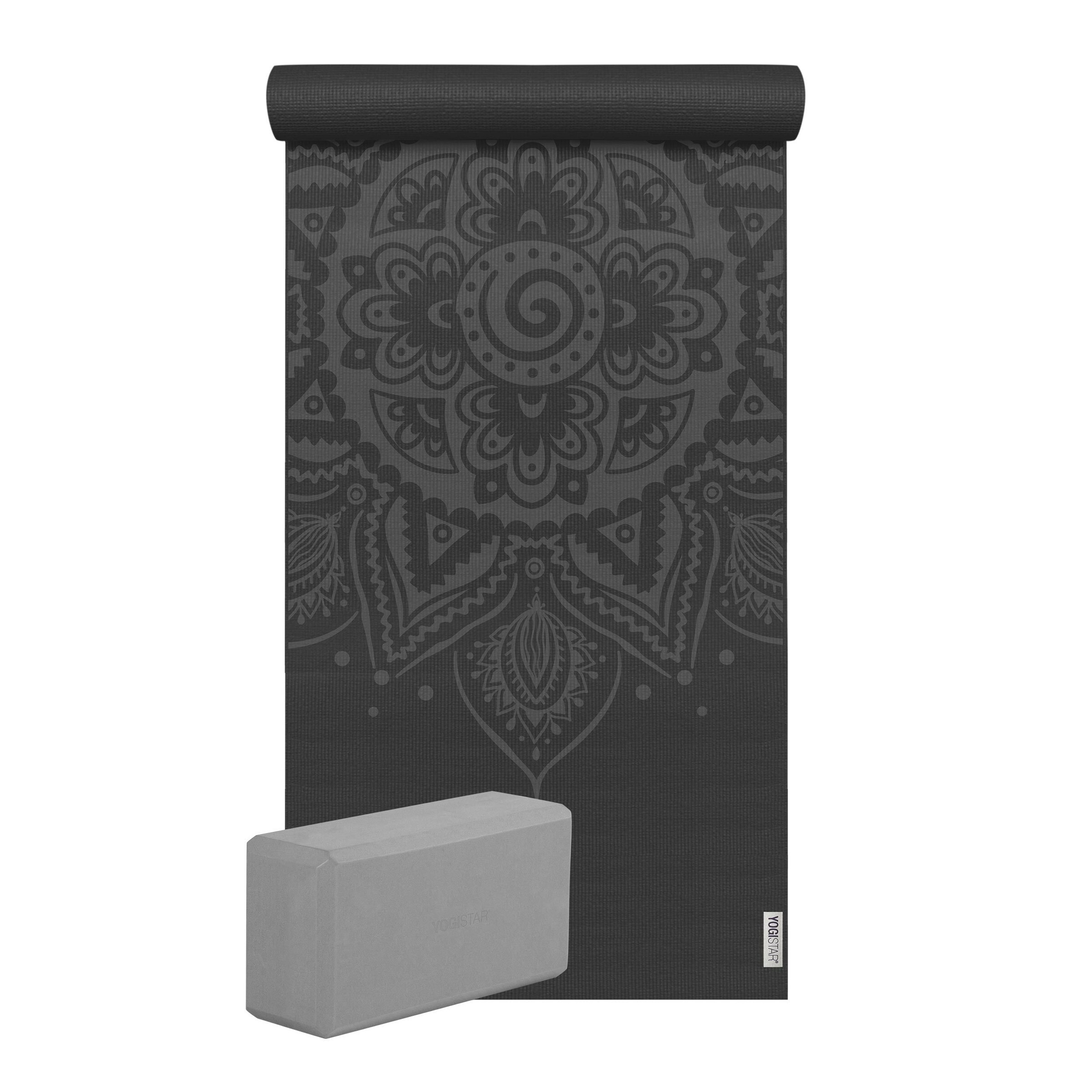 YOGISTAR.COM Mat in Black: front