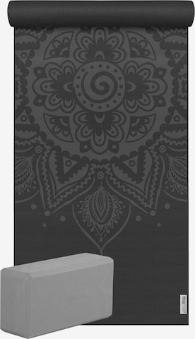 YOGISTAR.COM Yoga-Set Starter Edition - Spiral Mandala (Yogamatte + 1 Yogablock) in Schwarz: Vorderseite