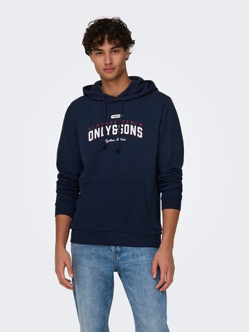 Sweat-shirt 'Lenny' Only & Sons en bleu : devant