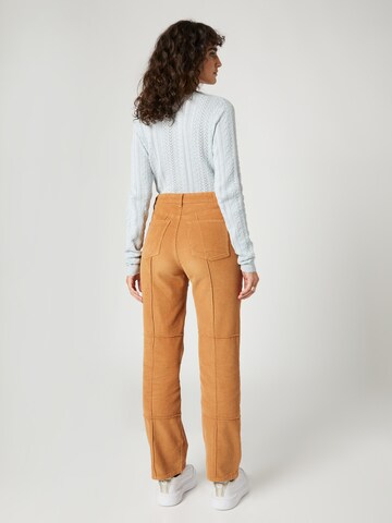 florence by mills exclusive for ABOUT YOU Regular Trousers 'Foxglove' in Brown